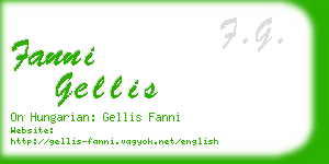 fanni gellis business card